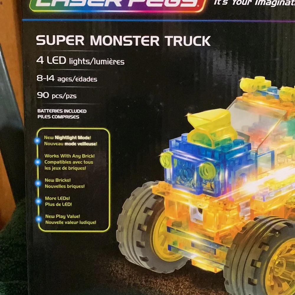 LASER PEGS 🆕. “IT’S YOUR IMAGINATION. LIGHT IT UP”- SUPER MONSTER TRUCK